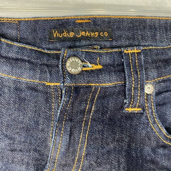 NUDIE Jeans CO Tight LOng John Blue Jeans Men's 26 x 34 Organic Stretch Denim - Picture 5 of 11